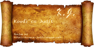 Kovács Judit névjegykártya
